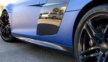 Load image into Gallery viewer, German Rush side skirts in carbon fiber angle on a 2007-2015 Audi R8, image 3