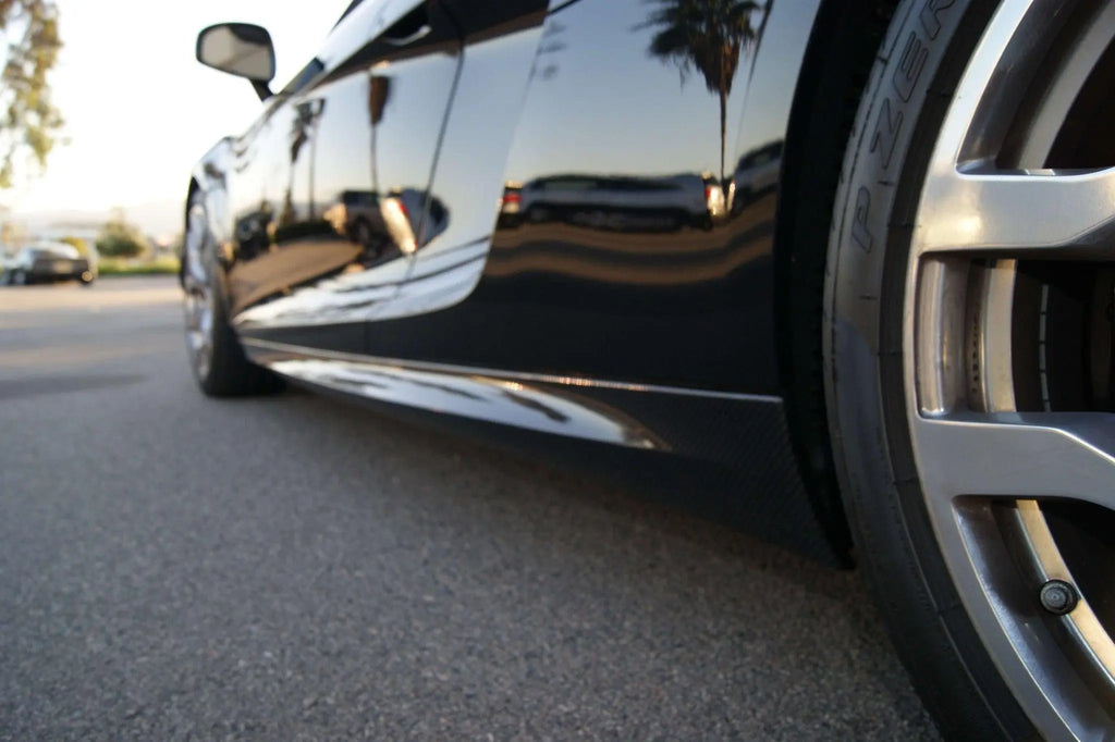 German Rush side skirts in carbon fiber installed on a 2007-2015 Audi R8, image 1