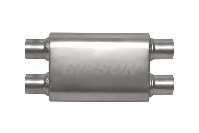 Gibson CFT Superflow Dual/Dual Oval Muffler - 4x9x18in/2.5in Inlet/2.5in Outlet - Stainless Gibson GIB55106S