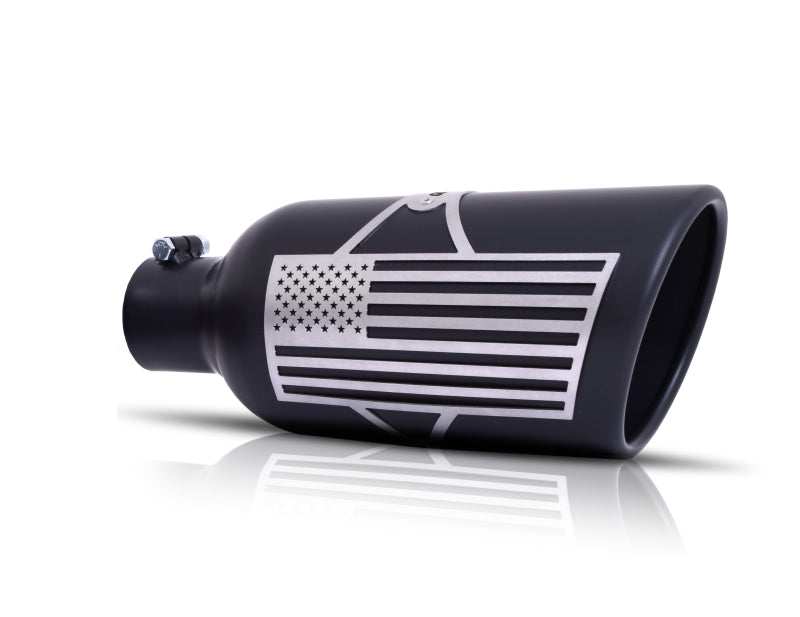 Gibson Patriot Series Rolled Edge Slash-Cut Tip - 5in OD/2.5-2.75in Inlet/12in Length - Blk Ceramic Gibson GIB71-1013