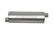 Load image into Gallery viewer, Gibson SFT Superflow Offset/Offset Round Muffler - 8x24in/3in Inlet/3in Outlet - Stainless Gibson GIB421887