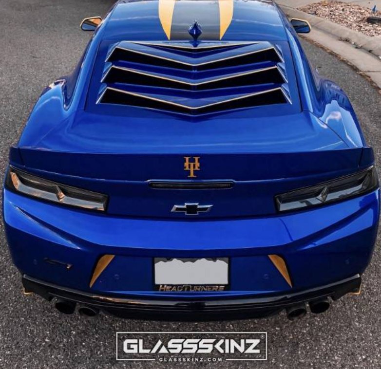 2010-2015 Chevrolet Camaro Louvers Bakkdraft - GlassSkinz 1CAM5BAKKDRAFT-RAWGB