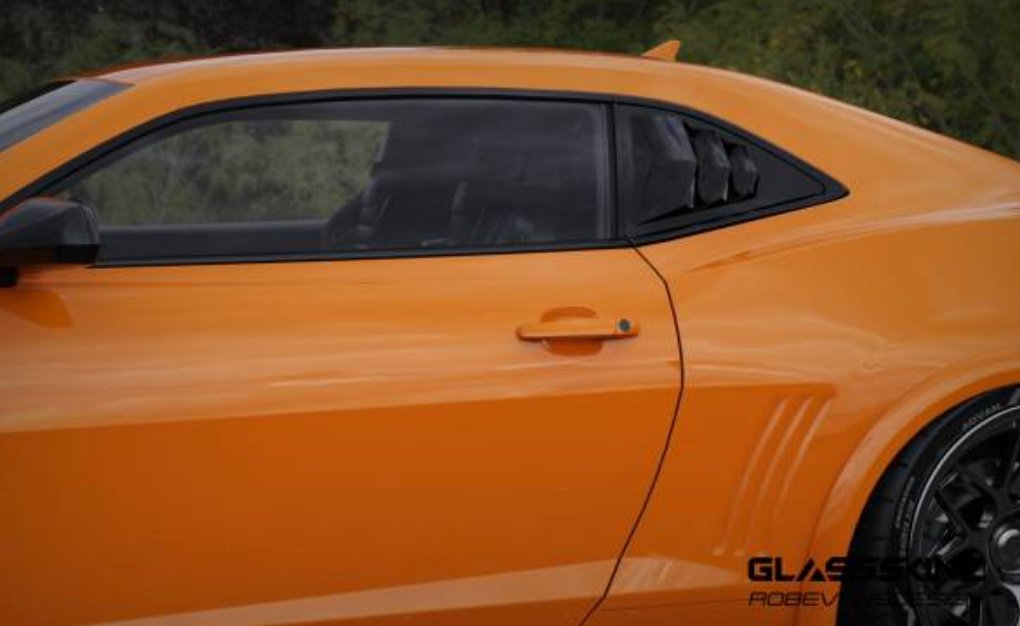 2010-15 Chevrolet Camaro Quarter Louvers - GlassSkinz CAM5BAKKDRAFT-QTR-RAWGB