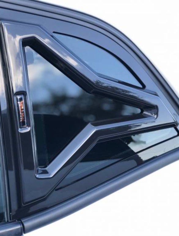 2008-2023 Dodge Challenger Torch Quarter Louvers - GlassSkinz TORCH-QTR-RAWGB