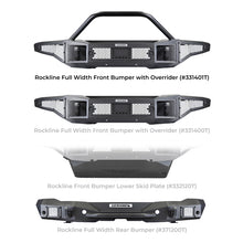 Load image into Gallery viewer, Go Rhino 21-24 Ford Bronco (2 and 4 Door) Rockline Full Width Bumper w/ Overrider Bar - Go Rhino GOR331401T