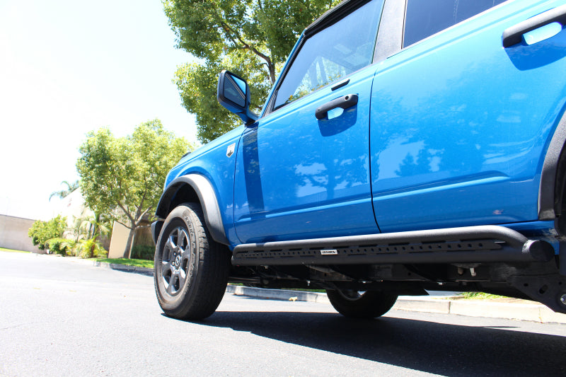 Go Rhino 21-24 Ford Bronco 4WD 4dr (Excl. Bronco Sport) Frame Mount Sliders - Tex. Blk - Go Rhino GORFS4129T