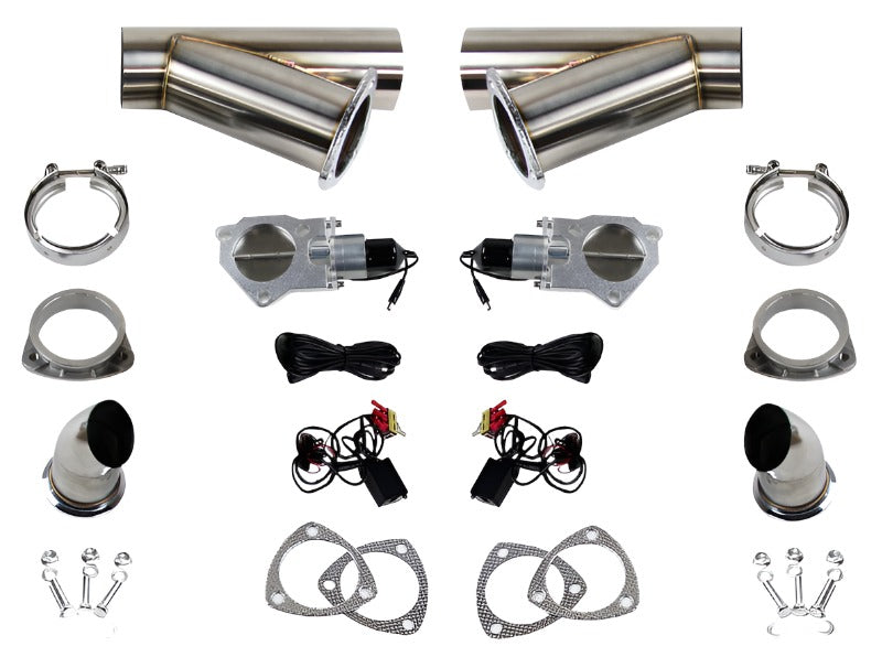 Granatelli 2.25in Stainless Steel Electronic Dual Exhaust Cutout - Granatelli Motor Sports GMS307522D