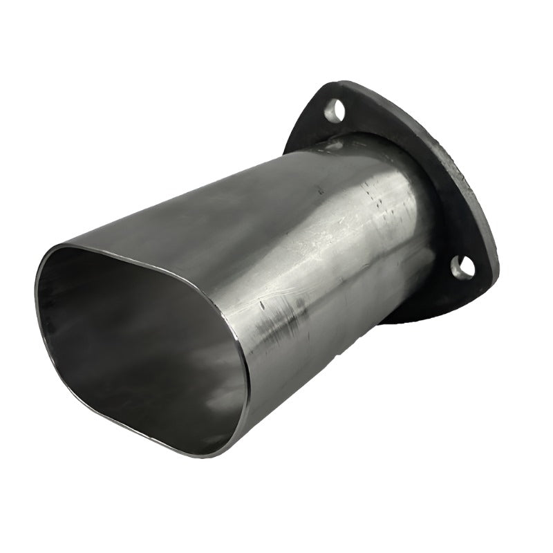 Granatelli 3.0in Round to 3.0in Oval Exhaust Adapter w/Floating 3 Bolt Header Flange - Granatelli Motor Sports GMS313534