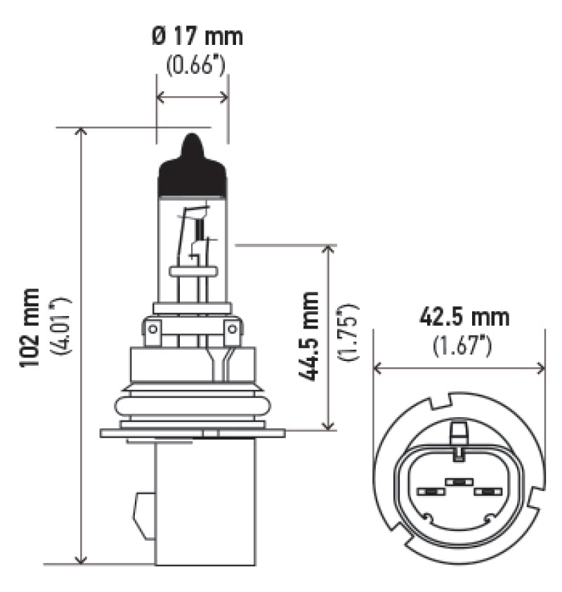 Hella 9007 HB5 12V 65/55W Halogen Bulb PX29t - Hella LA9007