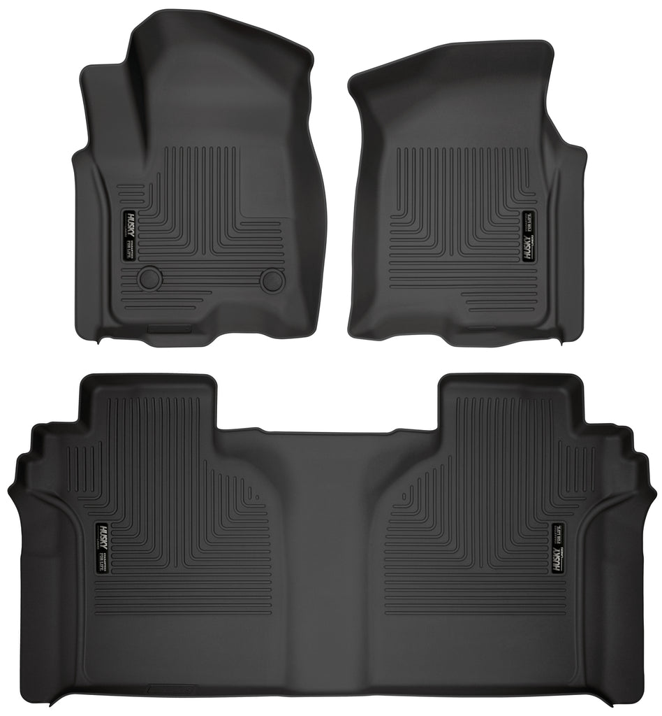 Husky Liners 19-23 Chevrolet Silverado 1500 Crew Cab WeatherBeater Blk Front & 2nd Seat Floor Liners-Husky Liners-HSL94021