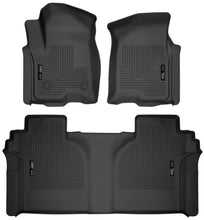 Load image into Gallery viewer, Husky Liners 19-23 Chevrolet Silverado 1500 Crew Cab WeatherBeater Blk Front &amp; 2nd Seat Floor Liners-Husky Liners-HSL94021