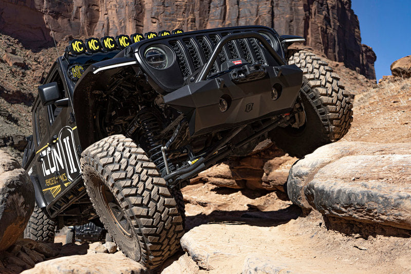 ICON 2018+ Jeep Wrangler JL / 2020+ Jeep Gladiator JT Pro Recessed Impact Front Bumper w/Bar & Tabs ICON ICO25244