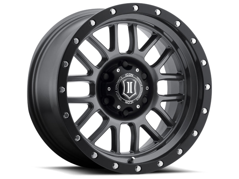 ICON Alpha 20x9 8x170 0mm Offset 5in BS 125.2mm Bore Gun Metal Wheel ICON ICO1220908150GM
