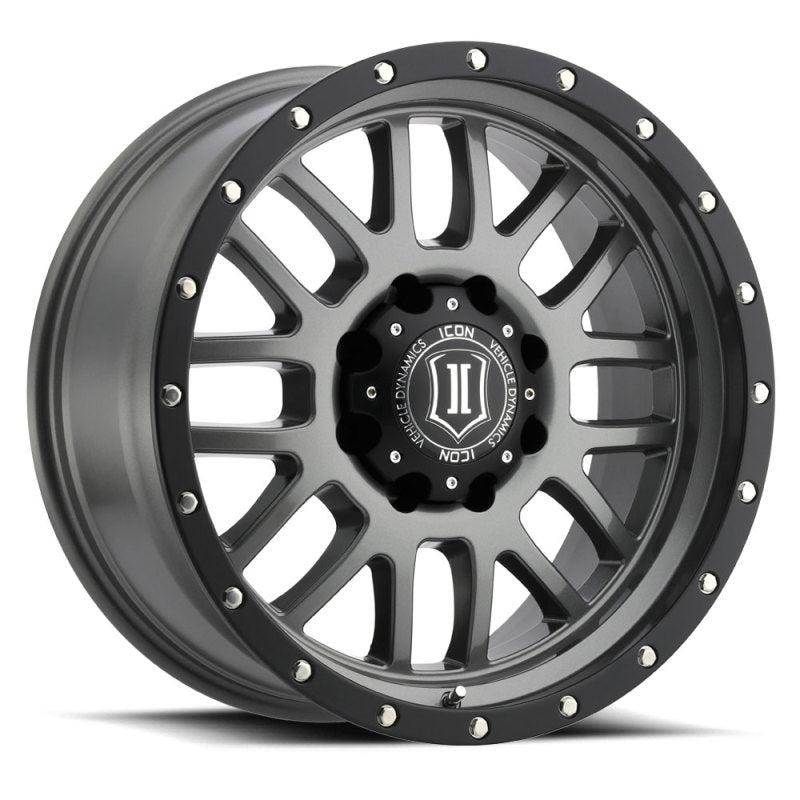 ICON Alpha 20x9 8x170 0mm Offset 5in BS 125.2mm Bore Gun Metal Wheel ICON ICO1220908150GM
