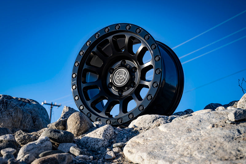 ICON Hulse 17 X 8.5 6 X 5.5 0mm Offset 4.75in BS Double Black ICON ICO8017858347DB
