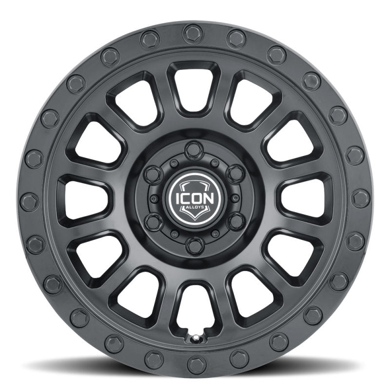 ICON Hulse 17 X 8.5 6 X 5.5 0mm Offset 4.75in BS Double Black ICON ICO8017858347DB