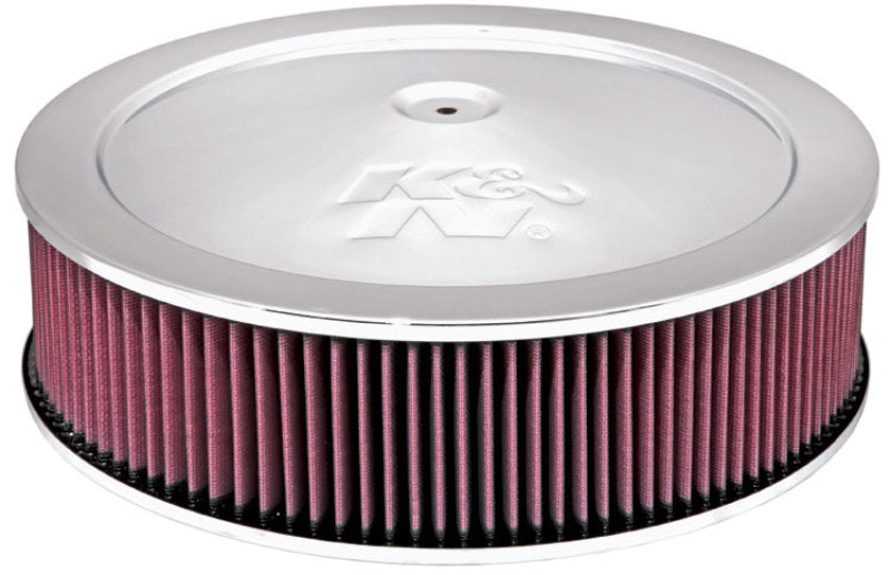 K&N 14in Red Custom Air Cleaner Assembly - 5.125in ID x 14in OD x 3.75in H x 1.25in Drop Base K&N Engineering KNN60-1290