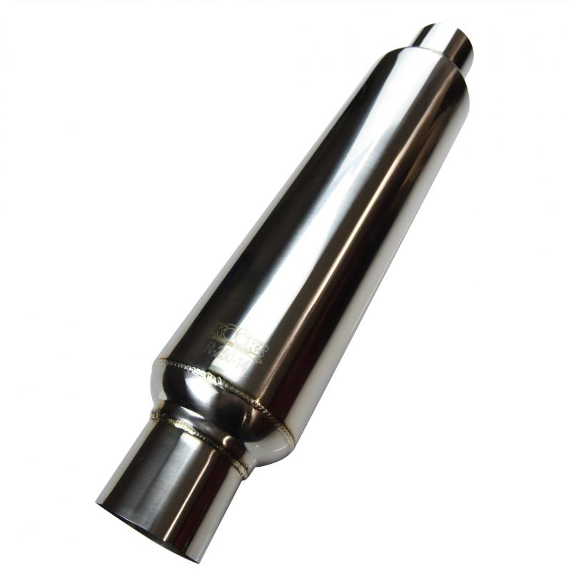 Kooks Universal 2 1/2in Round Muffler 14in Long. Pol SS - Kooks Headers KSHR250-14