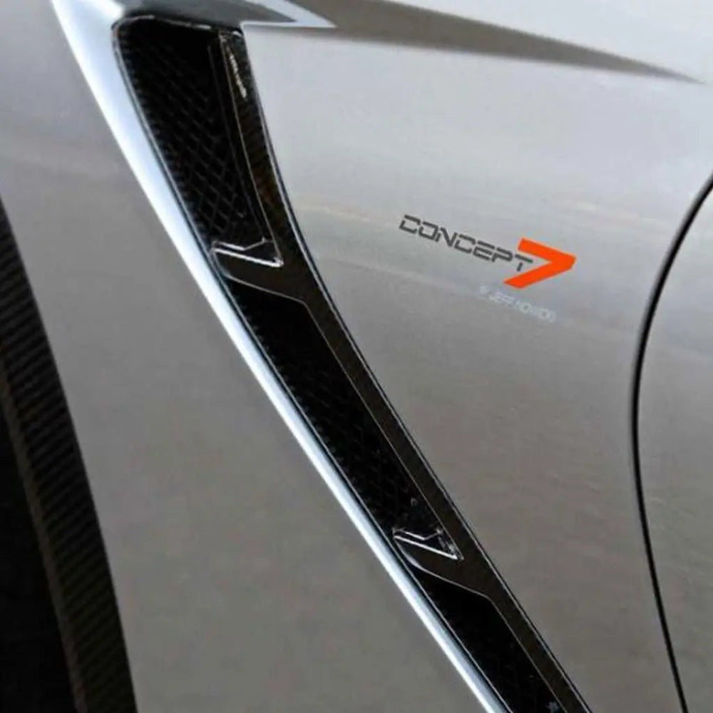 Carbon fender gills installed on C7 Corvette front