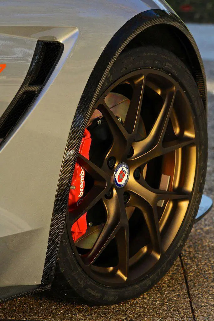 Carbon fender flares installed on C7 Corvette front & rear