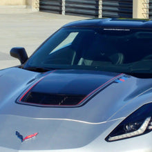 Load image into Gallery viewer, Carbon heat extractor installed on C7 Corvette hood