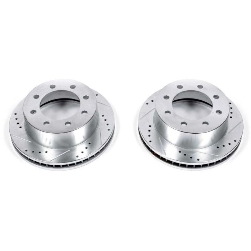 Power Stop 00-02 Dodge Ram 2500 Front Evolution Drilled & Slotted Rotors - Pair-PowerStop-PSBAR8746XPR