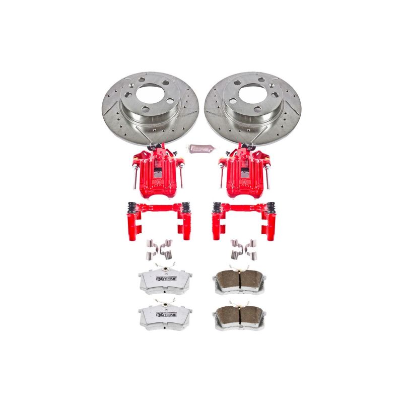 Power Stop 01-05 Volkswagen Jetta Rear Z26 Street Warrior Brake Kit w/Calipers-PowerStop-PSBKC847-26
