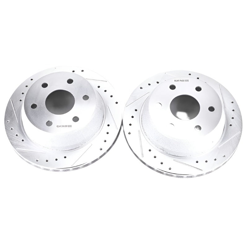 Power Stop 02-06 Cadillac Escalade Rear Evolution Drilled & Slotted Rotors - Pair-PowerStop-PSBAR8645XPR