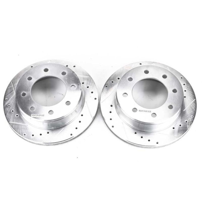 Power Stop 03-19 Chevrolet Express 2500 Rear Evolution Drilled & Slotted Rotors - Pair-PowerStop-PSBAR8643XPR