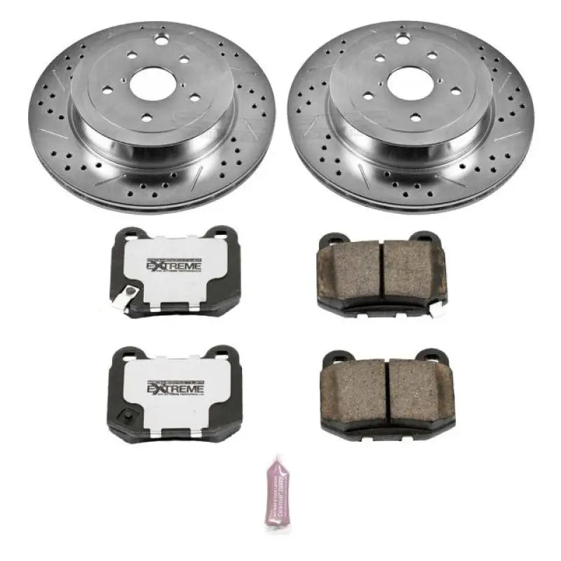 Power Stop 08-14 Subaru Impreza Rear Z26 Street Warrior Brake Kit-PowerStop-PSBK5305-26