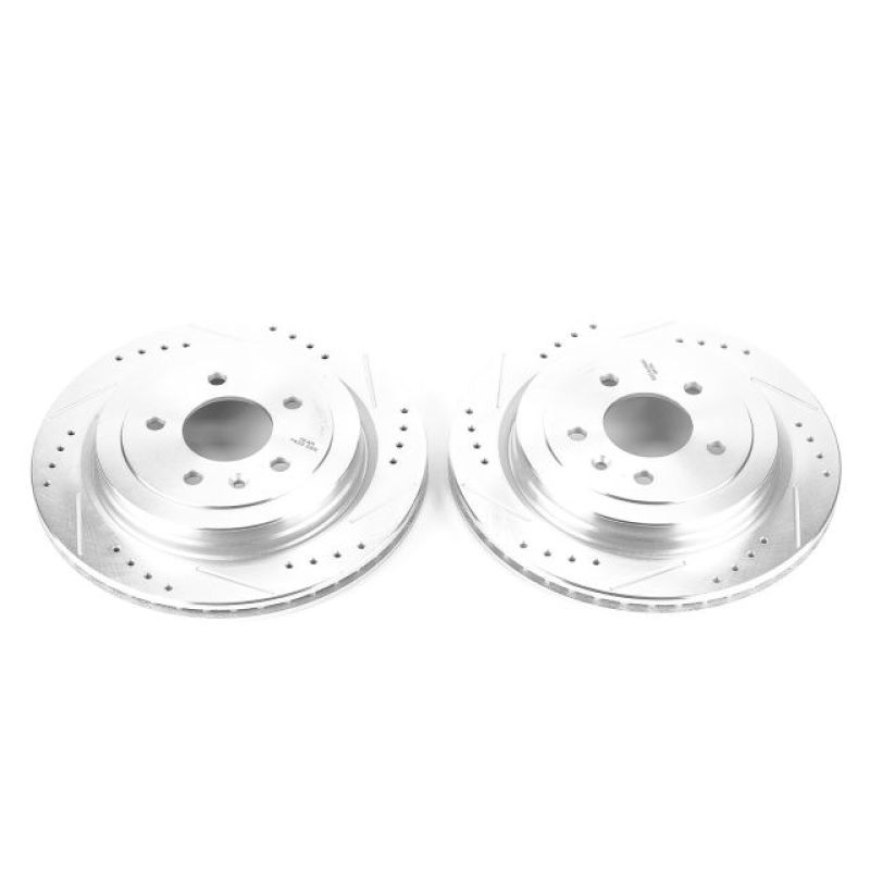 Power Stop 13-18 Cadillac ATS Rear Evolution Drilled & Slotted Rotors - Pair-PowerStop-PSBAR82158XPR