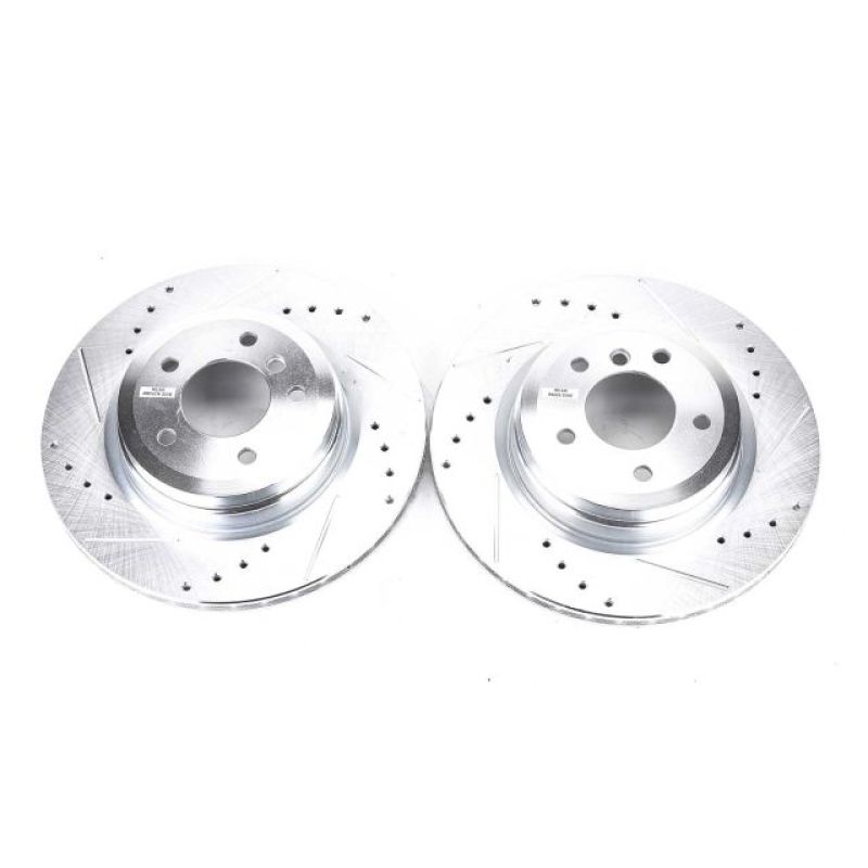 Power Stop 2006 BMW 330i Rear Evolution Drilled & Slotted Rotors - Pair-PowerStop-PSBEBR1021XPR