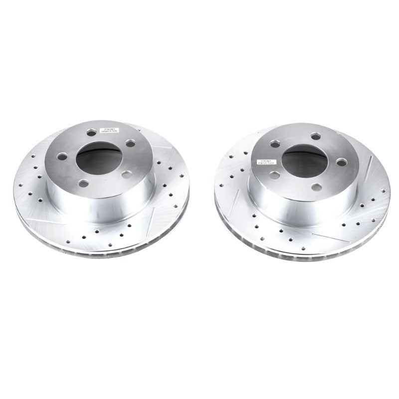 Power Stop 90-99 Jeep Cherokee Front Evolution Drilled & Slotted Rotors - Pair-PowerStop-PSBAR8722XPR