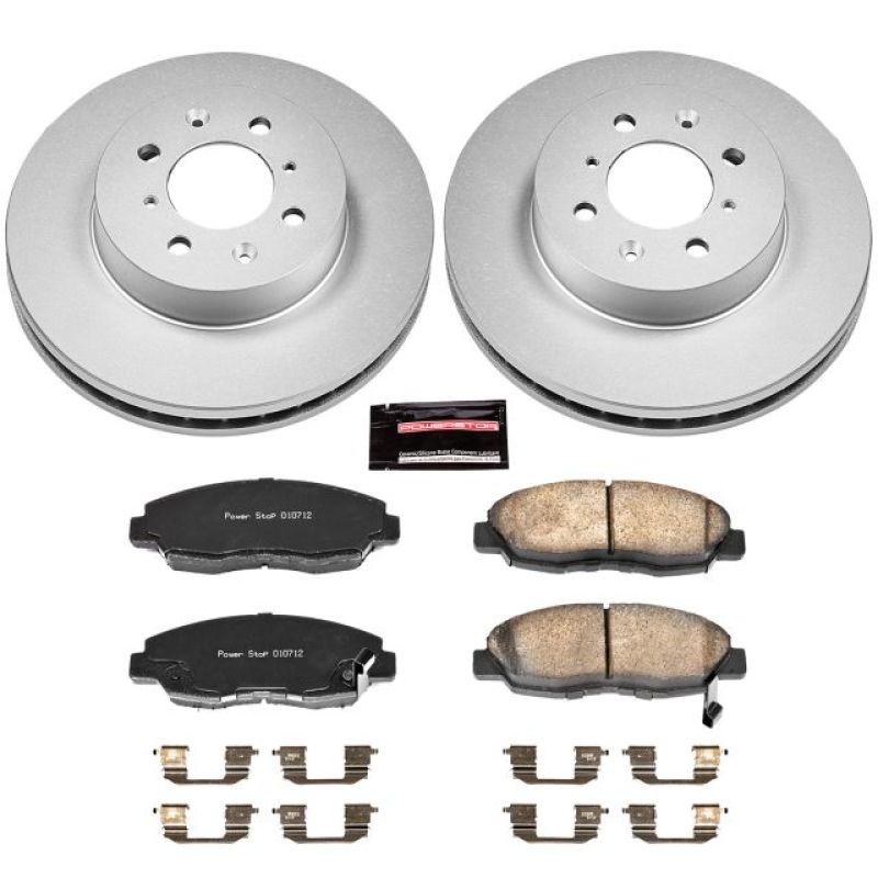 Power Stop 96-05 Honda Civic Front Z17 Evolution Geomet Coated Brake Kit-PowerStop-PSBCRK690