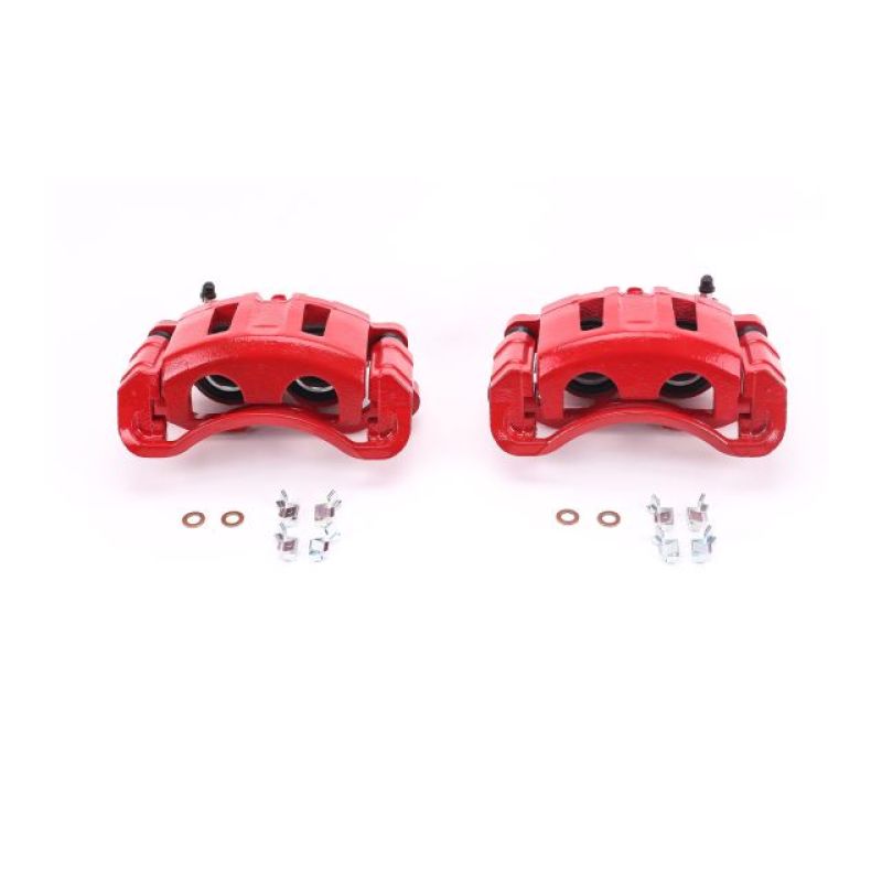 Power Stop 98-05 Chevrolet Blazer Front Red Calipers w/Brackets - Pair-PowerStop-PSBS4694