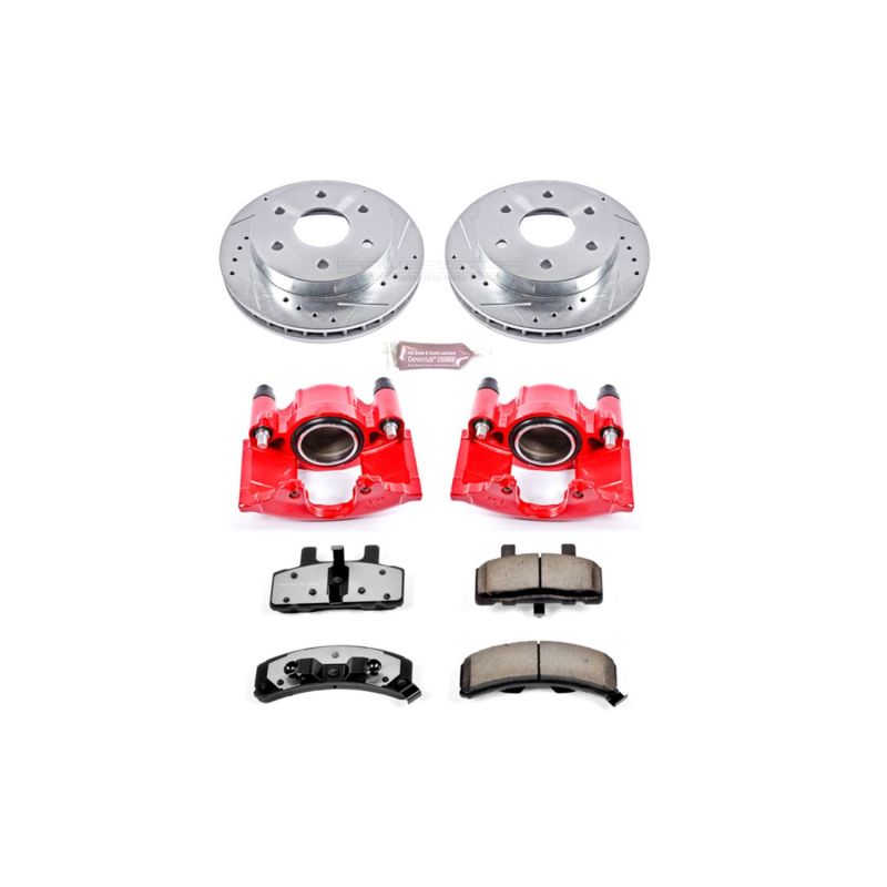 Power Stop 99-00 Cadillac Escalade Front Z36 Truck & Tow Brake Kit w/Calipers-PowerStop-PSBKC1970-36