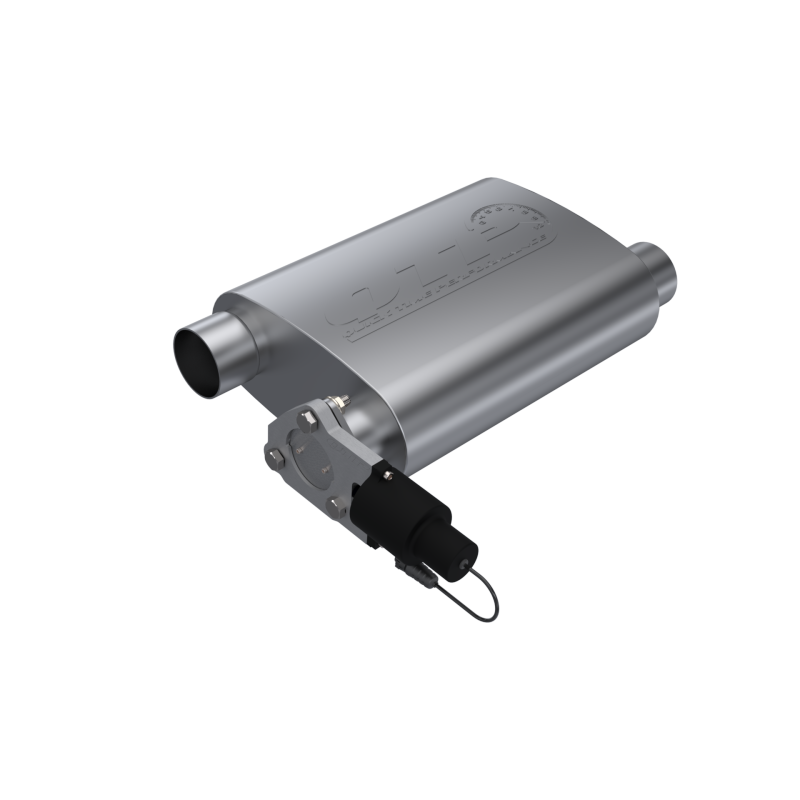 QTP 2.5in Weld-On 304SS Reverse Screamer Muffler w/Bolt-On QTEC Electric Cutout - QTP 13251C