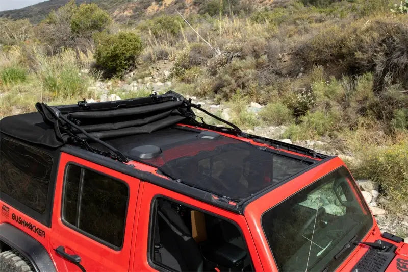 Rampage 2018-2019 Jeep Wrangler(JL) Unlimited Sport 4-Door Mesh Shade Top - Extended - Black - Rampage 92525