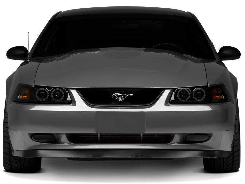 Raxiom 99-04 Ford Mustang Dual LED Halo Projector Headlights- Black Housing (Smoked Lens) - Raxiom 49113