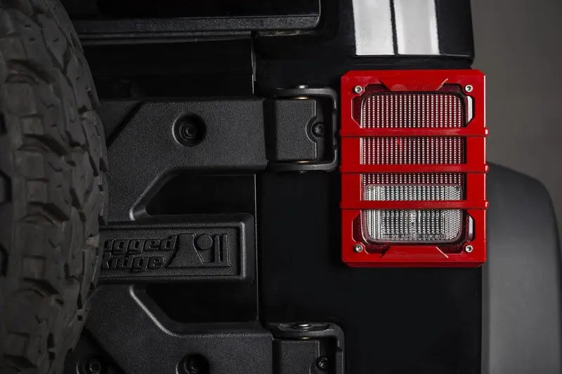 Rugged Ridge 07-18 Jeep Wrangler JK Red Elite Tail Light Guards - Rugged Ridge 11226.06