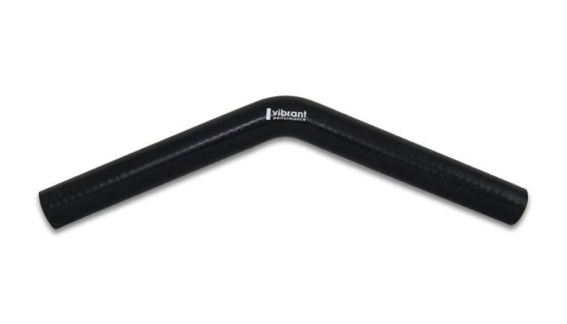 Vibrant 4 Ply Reinforced Silicone Elbow Connector - 1.25in ID x 8in Leg 45 Deg Elbow (BLACK) Vibrant