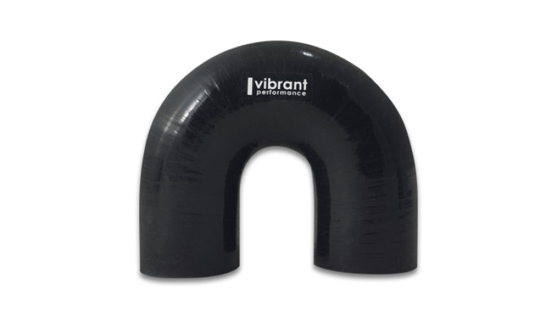 Vibrant 4 Ply Reinforced Silicone Elbow Connector - 1in ID x 5.875in Leg 180 Deg Elbow (BLACK) Vibrant