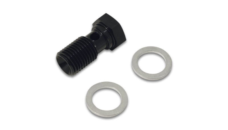 Vibrant Aluminum Banjo Bolt w/ 2 Washers (M12x1.5 20mm LG) - Anodized Black Vibrant