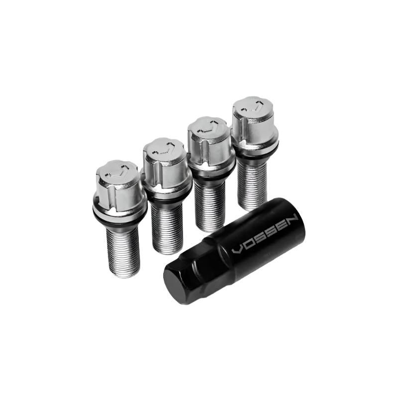 Vossen Vossen 30mm Lock Bolt - 14x1.5 - 17mm Hex - Cone Seat - Silver (Set of 4)