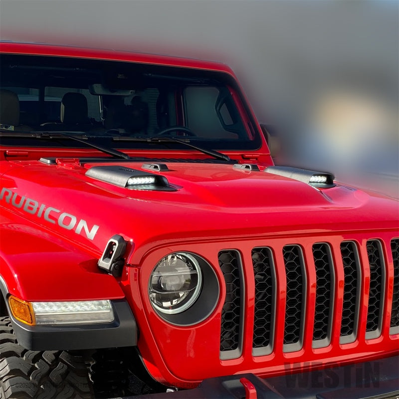Westin Westin 18-20 Jeep Wrangler JL 2dr LED Hood Scoops - Textured Black